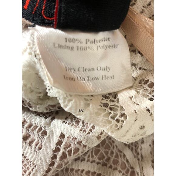 Nha Khanh Isabella Dress Lace Short Sleeve Maxi Gown Colorblock Black White 0 - Picture 9 of 10